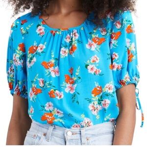 Levi’s Elyse Scoop Neck Tropical Print Blouse